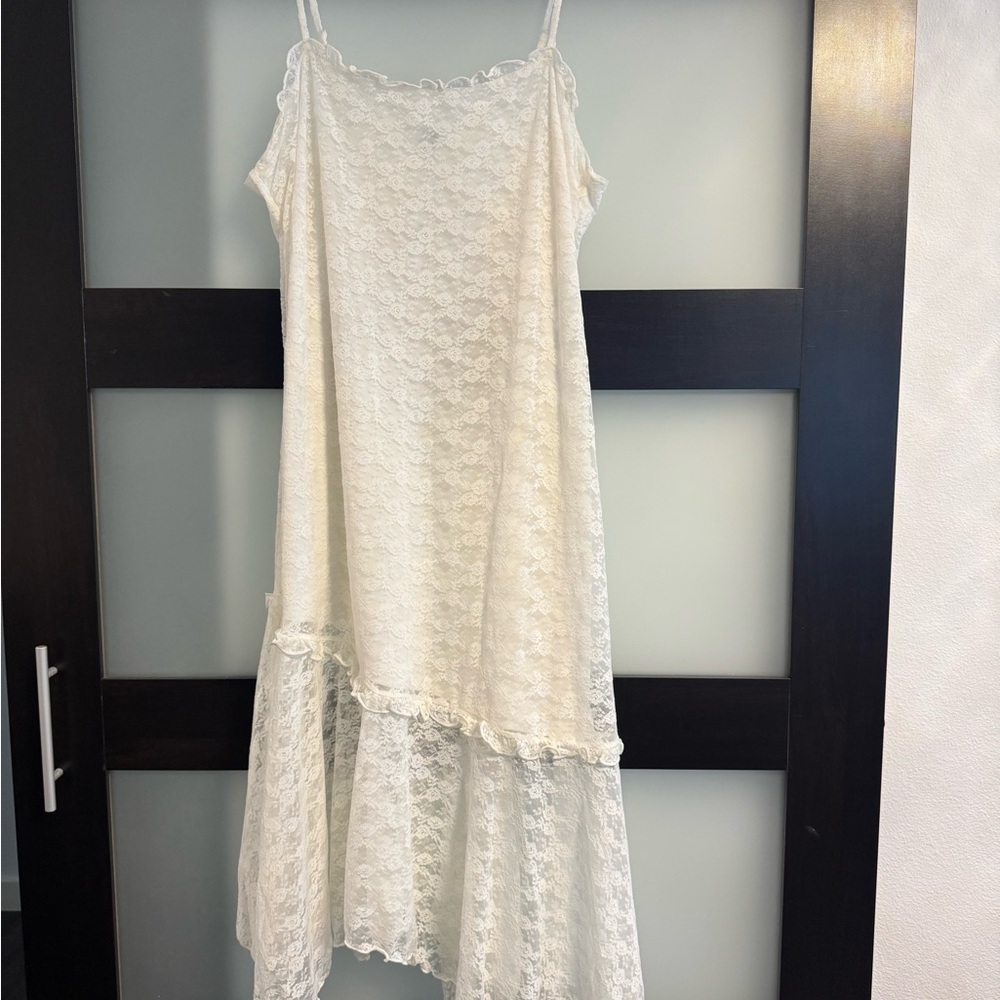 Old Navy Cream Lace Midi Dress